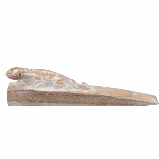 Geschnitzter Türstopper – Gecko
