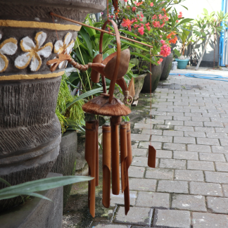 Bambus-Windspiel – Kokosdrache