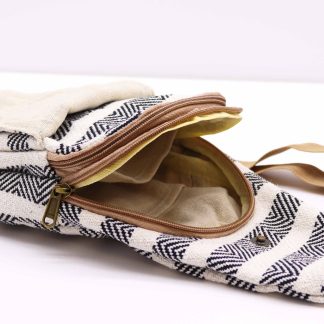 Crossbody-Tasche aus Baumwolle – Schwarz und Weiß