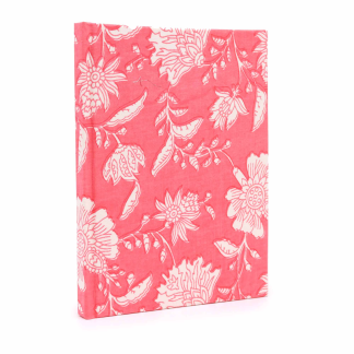 Notizbuch mit Baumwolleinband – Rosa Blumen, 96 Seiten