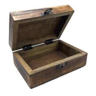 Mittelgroße Holzbox mit Keramikglasur – Traditionelles Muster