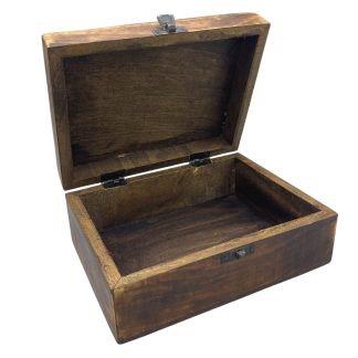 Große Holzbox mit Keramikglasur – Blaue Sterne