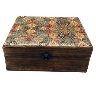 Große Holzbox mit Keramikglasur – Traditionelles Muster