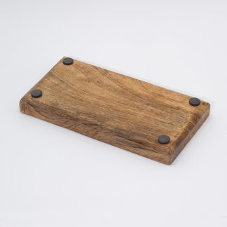 Doppelte Ablageschale mit Pilzmotiv – Petrol, 20 × 10 × 2,5 cm