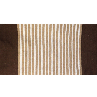 Baumwollteppich – Dunkelbraun und Beige, 70 × 170 cm