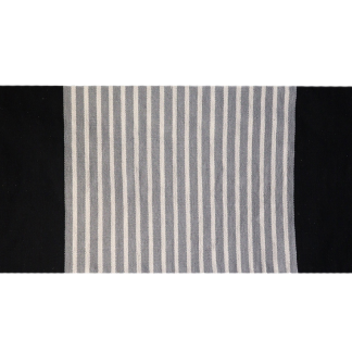Baumwollteppich – Schwarz und Grau, 70 × 170 cm