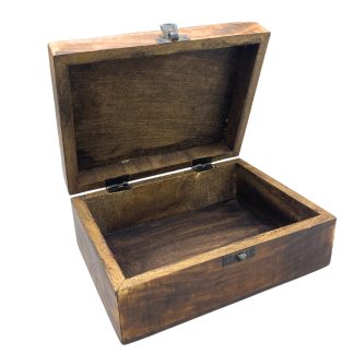 Erinnerungsbox aus Holz mit Buddha-Motiv – 20 × 15 × 7,5 cm