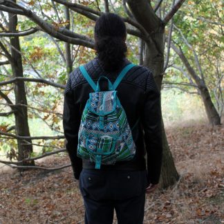 Jacquard-Rucksack – Türkis