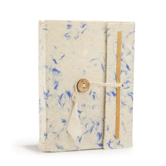 Lokta-Notizbuch – Blaue Baumwolle, 15 × 12 cm, 45 Blatt