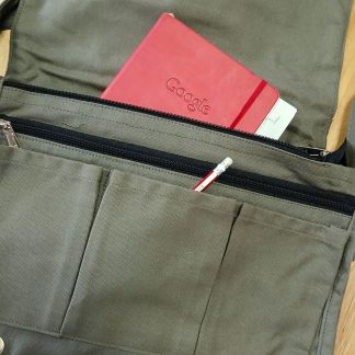 Canvas-Laptop-Messengertasche – Oliv