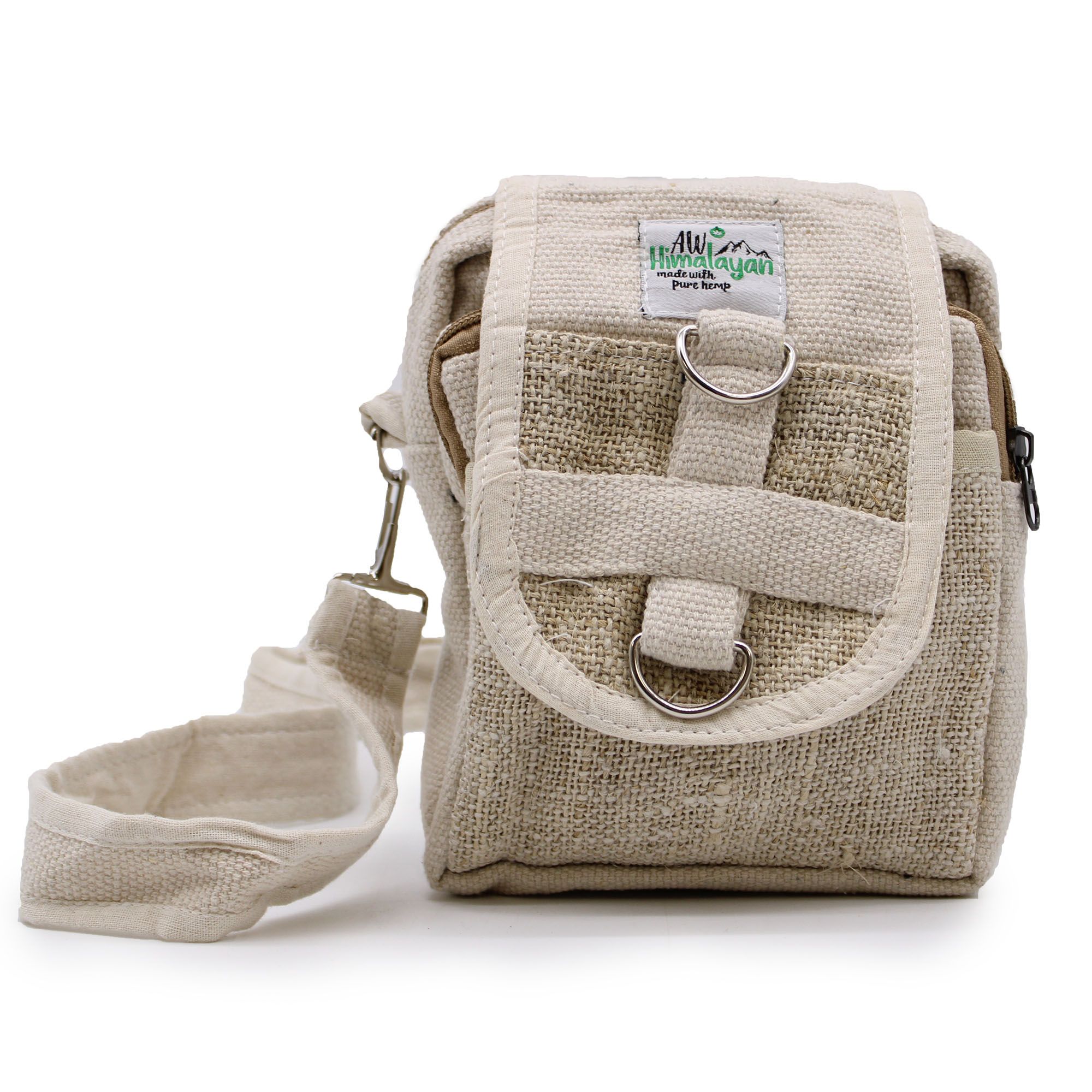 Crossbody-Reisetasche aus Hanf und Baumwolle
