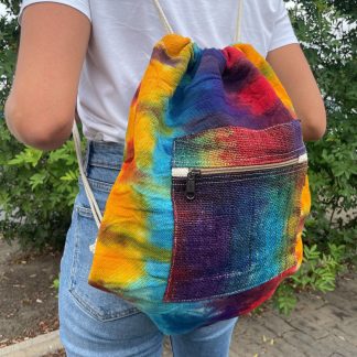 Zugbeutel aus Hanf und Baumwolle – Tie-Dye