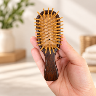 Mini-Fellbürste mit Bambusstiften