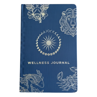 Wellness-Tagebuch – Mitternachtsblau, Silberner Tierkreis, 120 Seiten