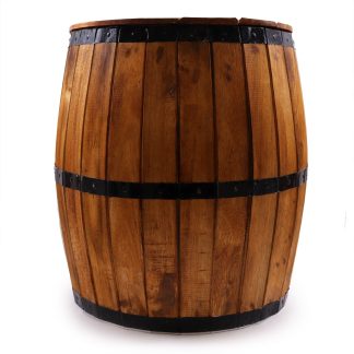 Fass-Beistelltisch mit Stauraum – Natur, 60 × 48,5 cm