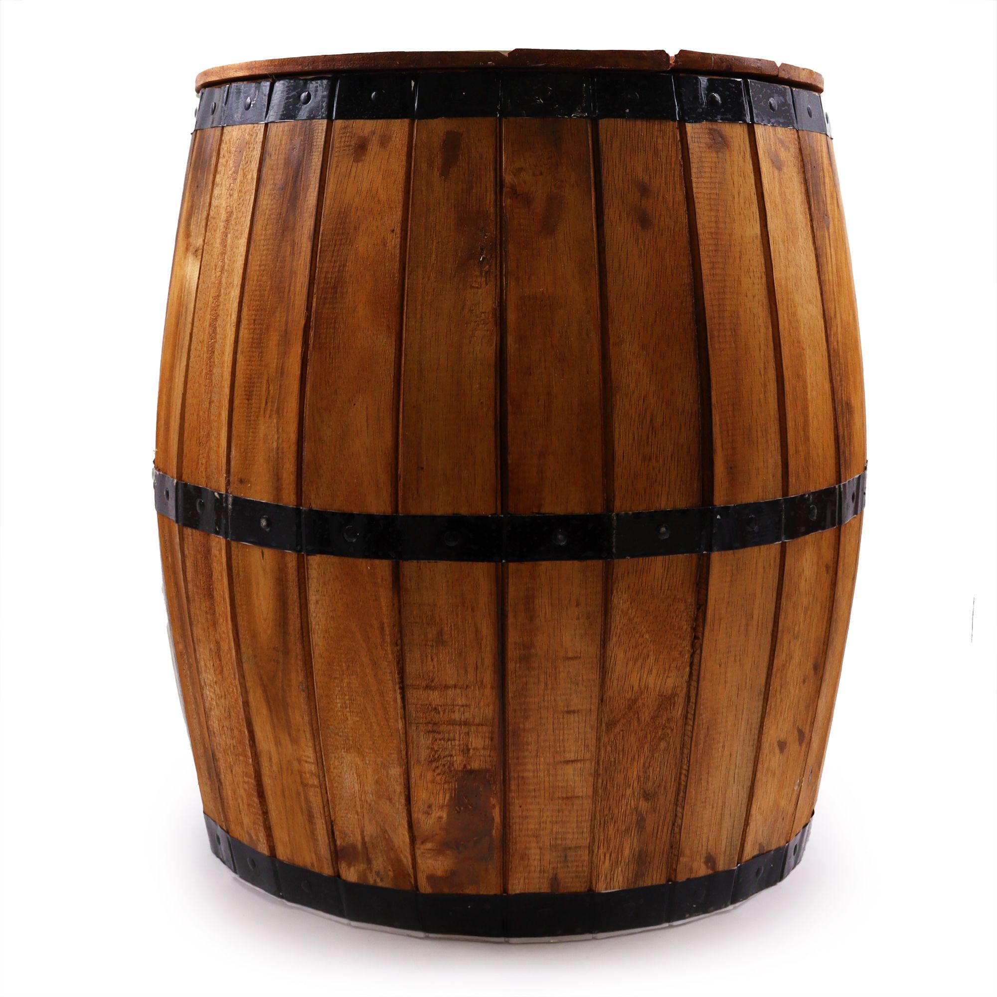 Fass-Beistelltisch mit Stauraum – Natur, 60 × 48,5 cm