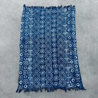 Indigo-Wohndecke – Desi Stripes, 170 × 120 cm