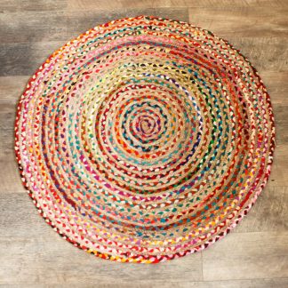 Runder Teppich aus Jute und Baumwolle – 120 cm