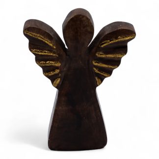 Kleiner Engel aus Mangoholz – Golddekor